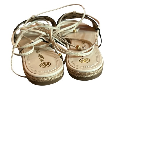 NWT Tory Burch Basket-Weave Espadrille Lave Tie Up Sandals - Picture 9 of 11